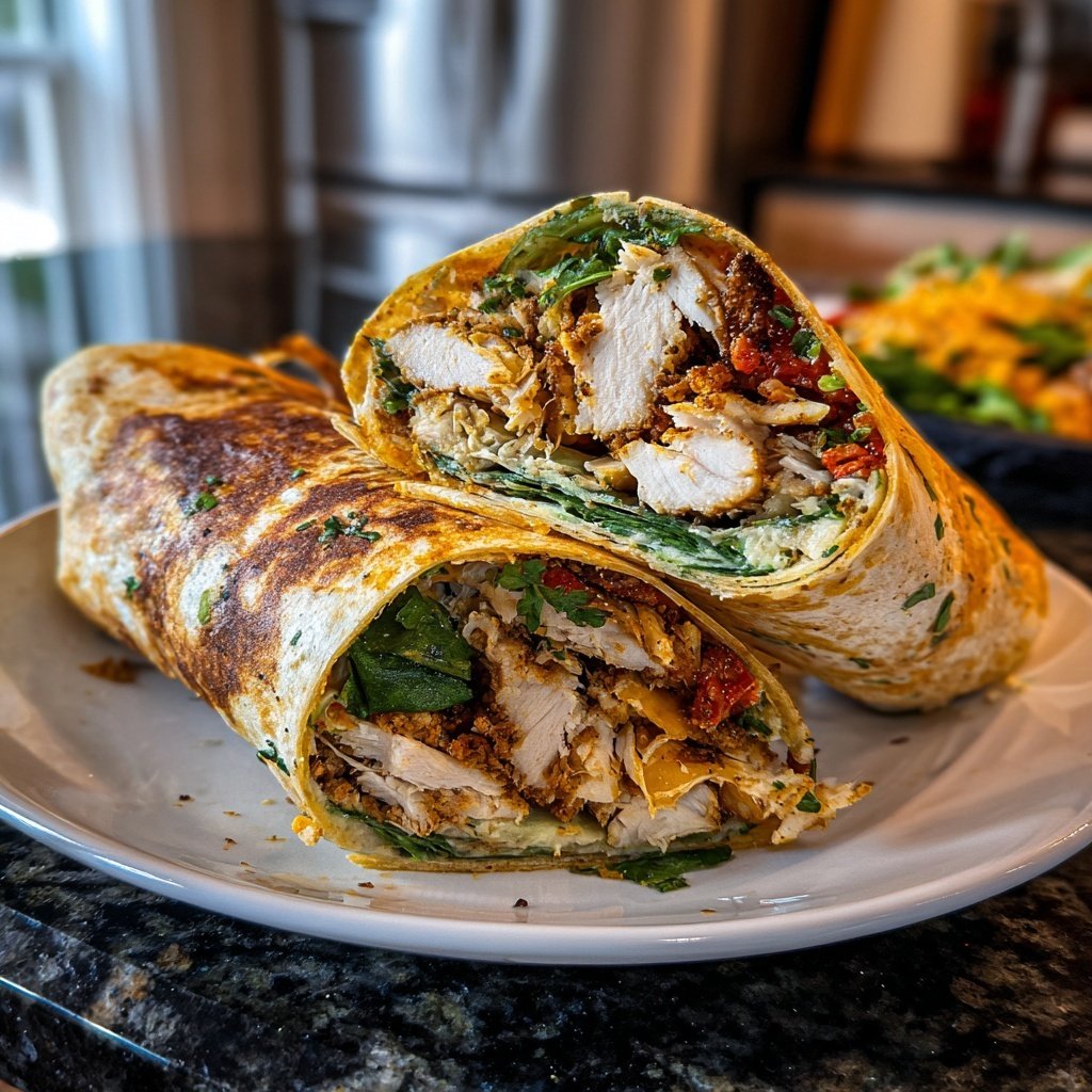 Herb Garlic Roasted Chicken Wrap