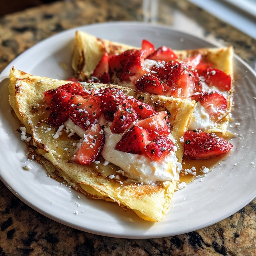 Lemon Ricotta Strawberry Crespelle