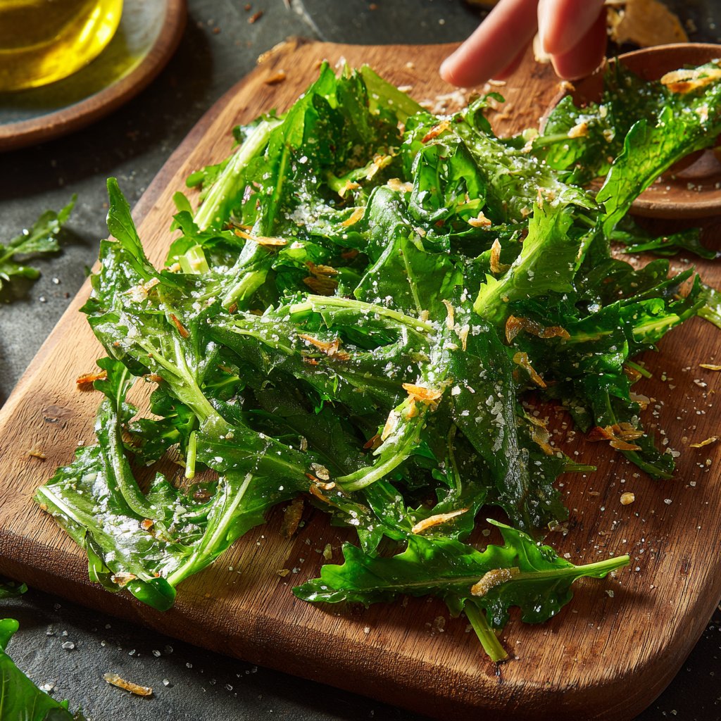 Dandelion Leaves with Garlic