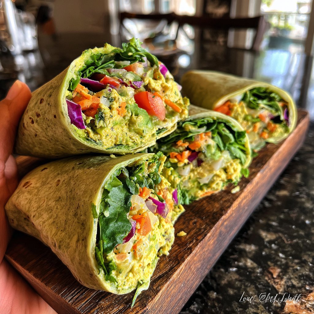 Spinach Avocado Hummus Wraps