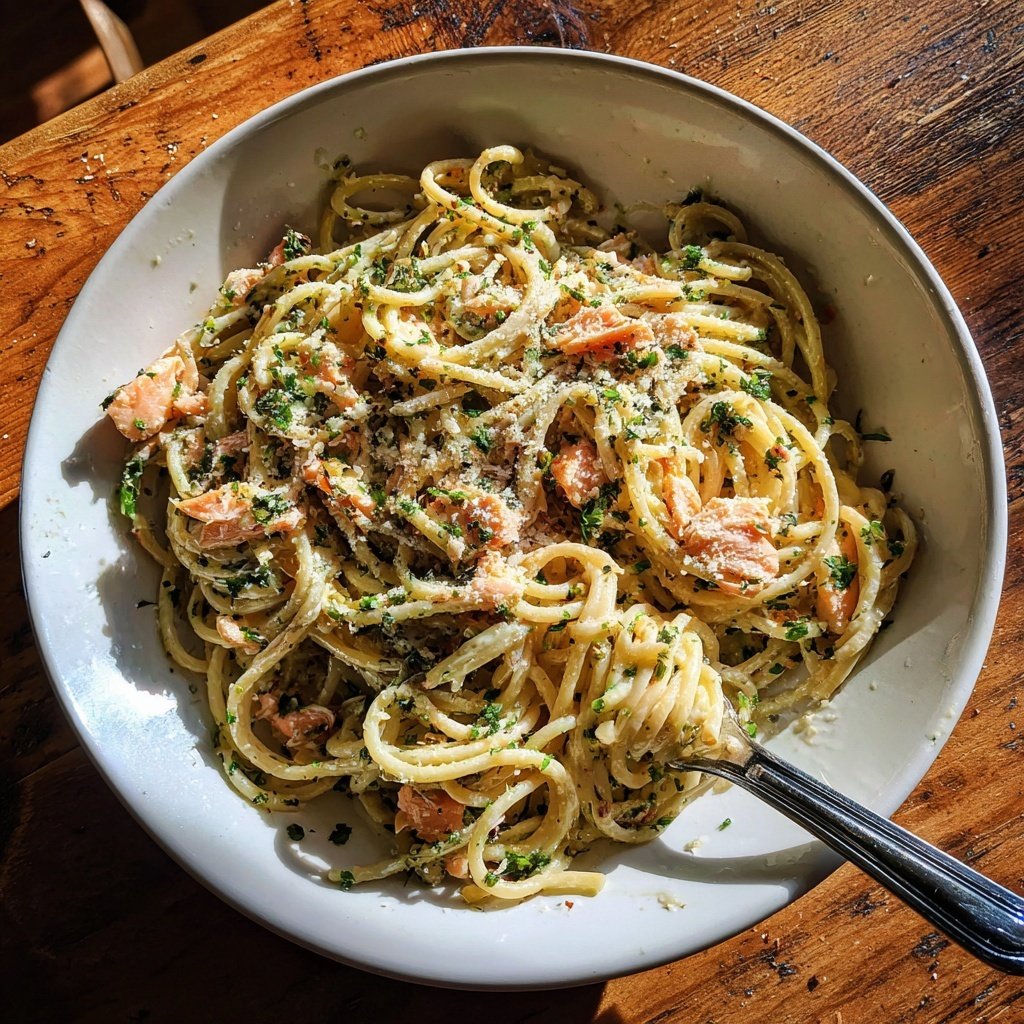 Creamy Salmon Spaghetti Delight